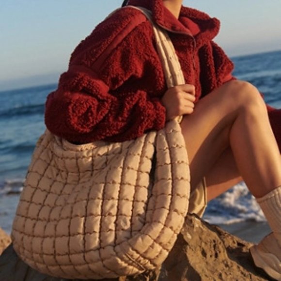 Free People FP Movement Quilted Carryall - Off White - Picture 6 of 10